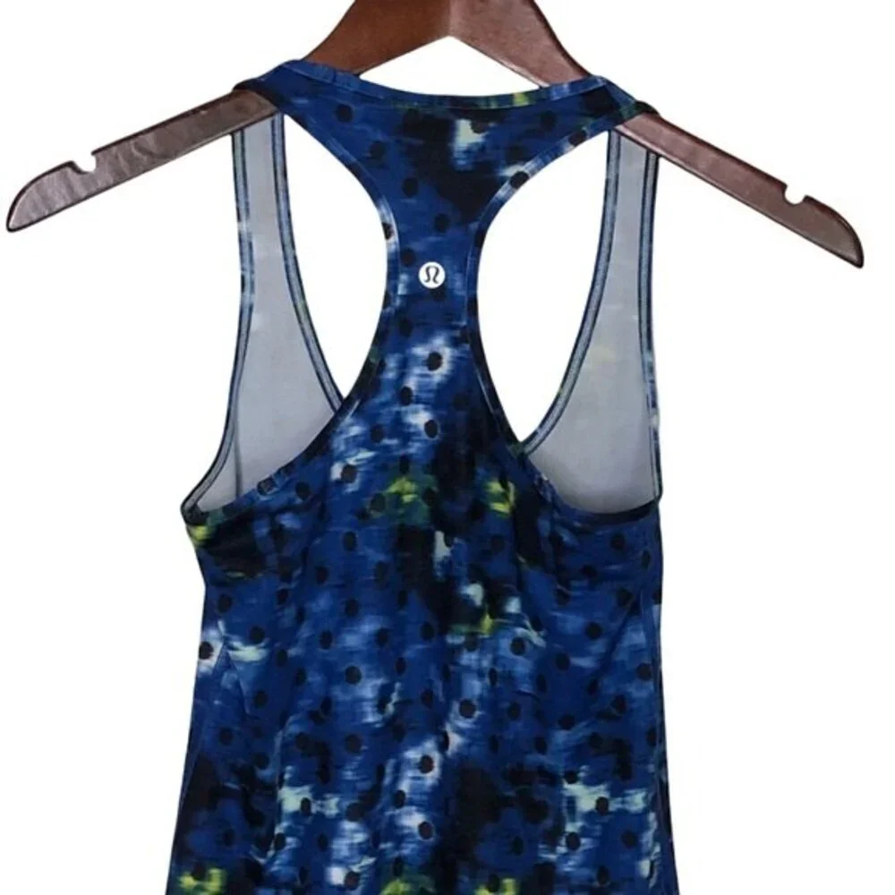 Lululemon‎ Cool Racerback Tank Top Windy Blooms Sapphire Size 4 Floral Print